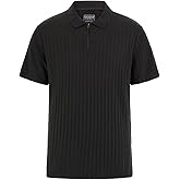 GUESS Mens Short Sleeve Grady Rib Zip Polo