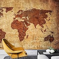 Wall Mural Map Removable Self-Adhesive Wallpaper Wall Decoration for Bedroom Living Room - 66x96 inches