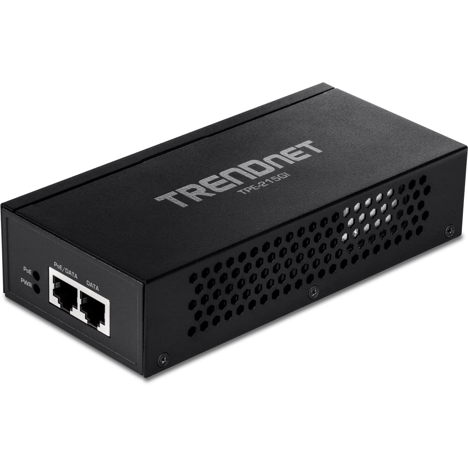TRENDnet 2.5G PoE+ Injector, TPE-215GI, PoE (15.4W) or PoE+ (30W), Converts a Non-PoE Port to a PoE+ 2.5G Port, 2.5GBASE-T Compliant, Integrated Power Supply, Network a PoE Device Upto 100m, Black