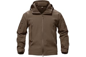 TACVASEN Men's Tactical Military Soft Shell Jacket Waterproof Warm Coat with Hood Fleece Lined Insulated Work Jackets