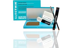 SURETHIK 4-in-1 Premium Hairline Powder Kit - Conceal Thinning Hair, Root Touch-Up, Highlight Refresher & Eyebrow Enhancer for Men and Women (Dark Blonde)