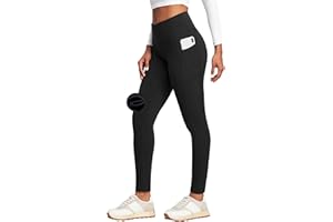 Heathyoga Fleece Lined Leggings with Pockets for Women Thermal Leggings Warm Leggings Women Winter High Waisted Yoga Pants
