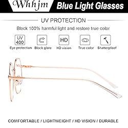 WHHJM Polygon Blue Light Blocking Glasses for Women