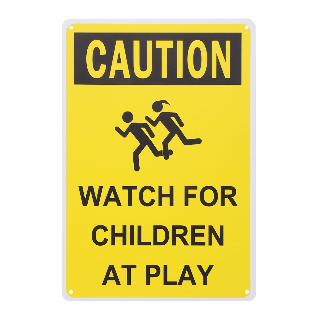 iplusmile Metal Road Sign Slow Down Caution Children Playing Warning Sign for Street Yard Neighborhood Safety 12X8 Inches