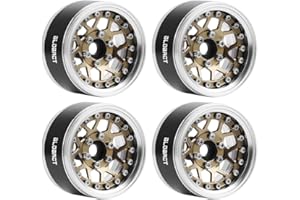GLOBACT Aluminum 1.9 Beadlock Wheel Rims Adjustable Offsets for TRX4 TRX6 Axial SCX10 Redcat GEN7 GEN8 RC4WD D90 1/10 RC Crawler Upgrade Parts (Bronze)