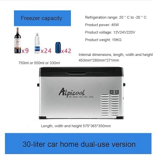 SSLL Nevera Coche con Compresor PortáTil Nevera Coche DC 12v/24v ...