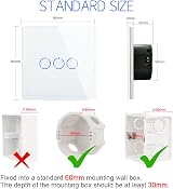 CNBINGO Touch Light Switch 3-Gang White Glass Panel LED Backlight 240V view 3
