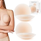 RuHeShinXing 2 Pairs Invisible Reusable Nipple Cover Pasties, Ultra Thin Seamless with Travel Box & Storage Board