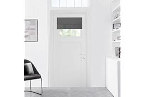 WdFour Room Darkening Blackout Window Curtains Solid Color Energy Saving Decorative French Door Curtains for Home Office Living Room 25W x 20L Inch Dark Gray 1 Panel