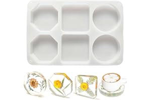 La chat 6-Cavity epoxy Resin Molds for Resin Casting, Coaster Silicone Molds for Epoxy Resin, Coaster Resin Molds for Flower Bouquet Preservation and Art Gifts(3 Shapes)