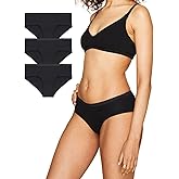 Women's Organic Cotton Mid-Rise Hipster 3-Pack, Extended Sizes; XS-3XL, Natural Knickey Panties, Breathable Underwear for All