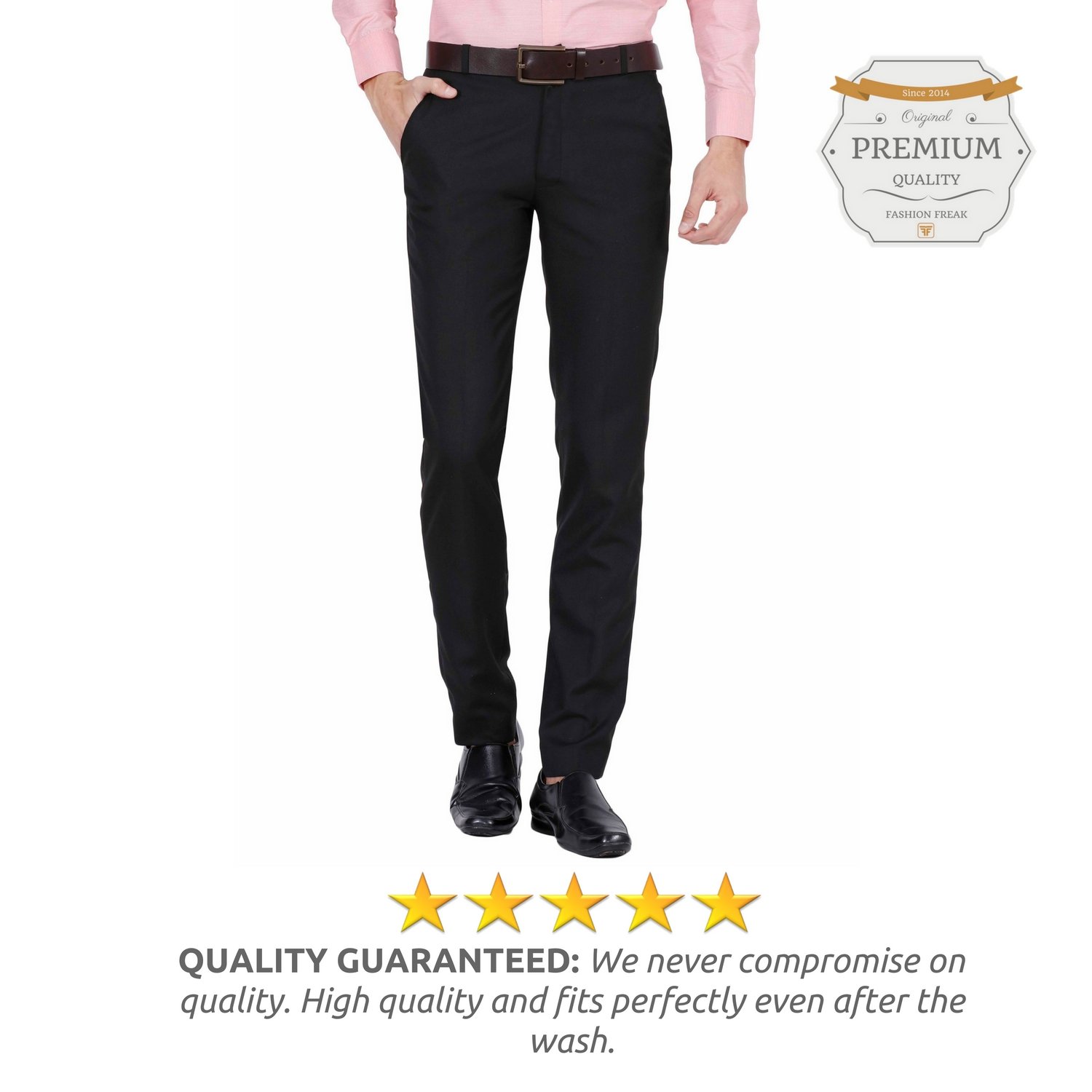 fashion freak mens formal pant (black - trouser) (ff001)