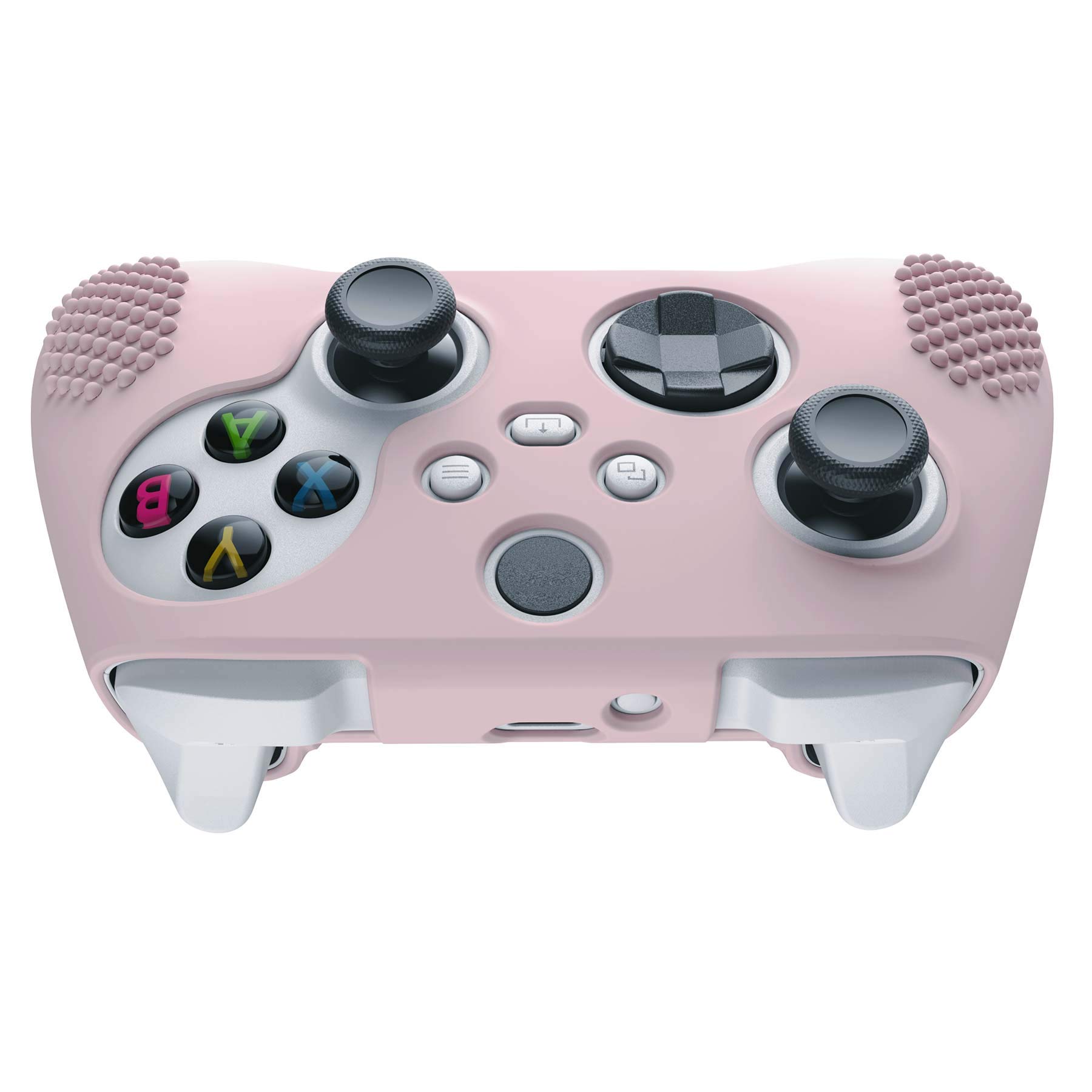 eXtremeRate PlayVital Cherry Blossoms Pink 3D Studded Edition Anti-slip Silicone Cover for Xbox Series X/S Controller, Soft Rubber Case Protector for Xbox Core Wireless Controller with Thumb Grip Caps