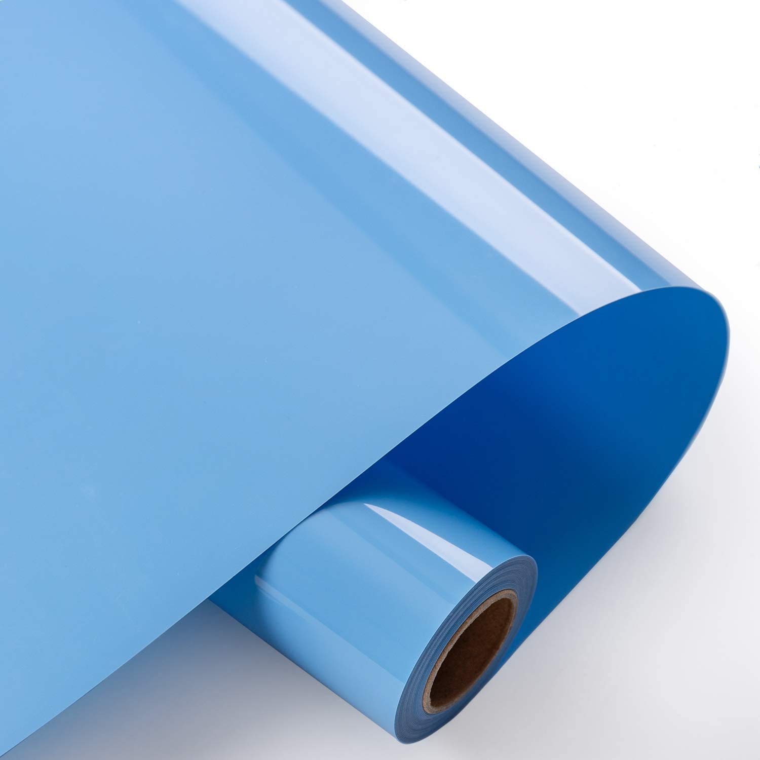 HIKENRI Sky Blue Vinyl Heat Transfer Vinyl Roll 12inx10ft(30.5×305cm) Self Adhesive Vinyl Adhesive Vinyl Sky Blue Iron on Vinyl for Craft Projects,Signs,Scrapbooking,T-Shirt Printing