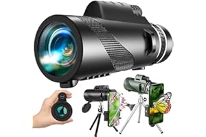 40X60 Monocular Telescope with Smartphone Holder & Tripod, Power Prism Compact Monoculars for Adults Kids, HD Monocular Scope