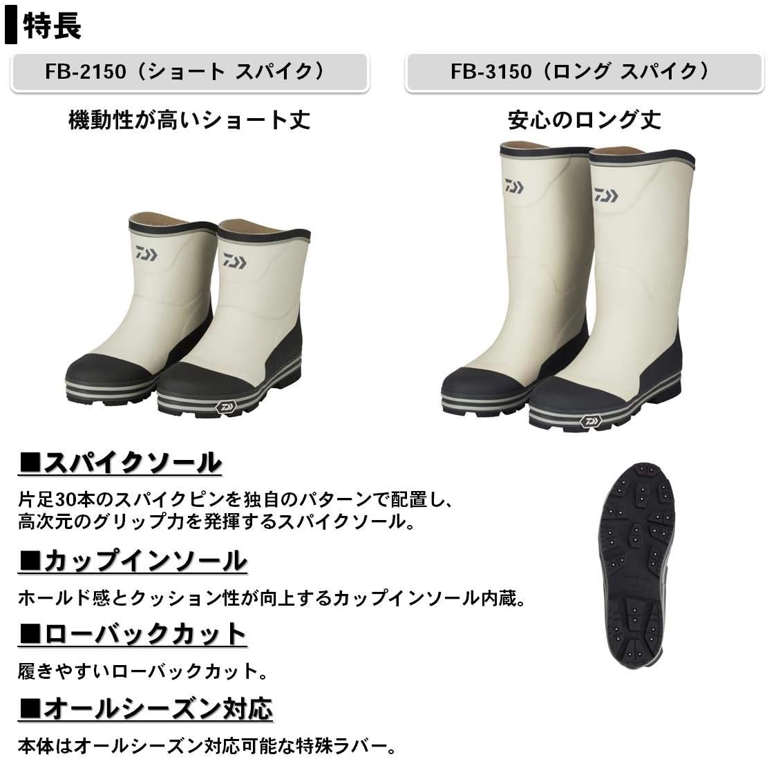 ダイワ Daiwa フィッシングブーツ ロング スパイク グレー Fb 3150 釣り用長靴 ダイワ Daiwa スポーツ アウトドア Amazon