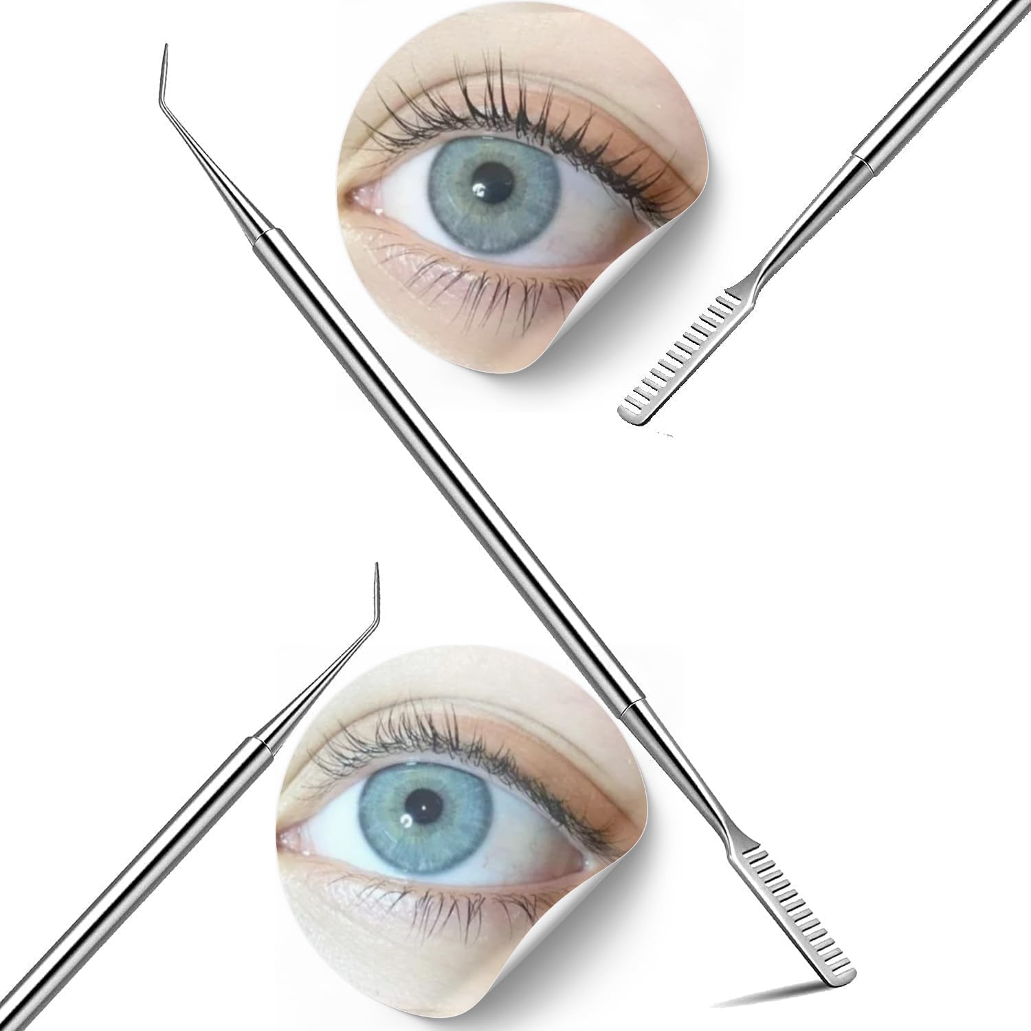 Elma Beauty® Lash Lift Tool - 2 in 1 Eyelash Separator Tool Comb, Professional and Beauty Eyelash Lift Tool, Metal Lash Lifting Tool, Lash Extension and Tinting