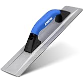Konvixon Cast Magnesium Float, 16 x 3-1/2" Beveled End Concrete Hand Float | Concrete Magnesium Widened Hand Float with Curved Base, One-piece Reinforcement, Concrete Trowel with Ergonomic Rubber Handle