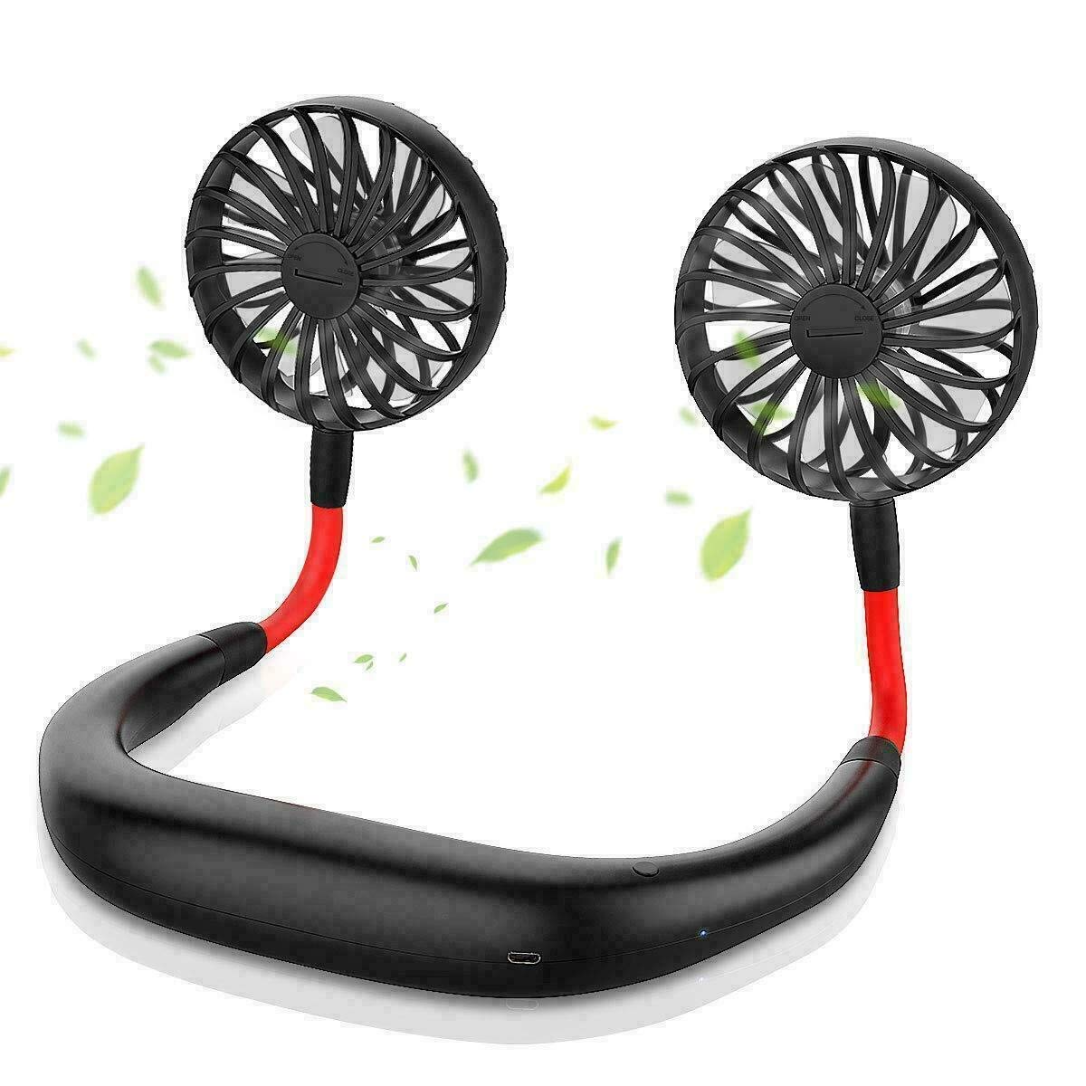 Portable Hanging Neck Fan Wearable & Portable Double Wind USB