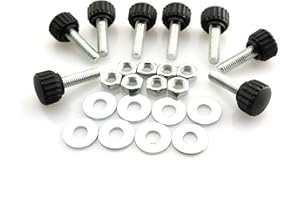 PRO BAMBOO KITCHEN 8 Set M6x20 Thumb Screw Plastic Round Shape Head Threaded Knurled Grip Knobs Clamping Screw with Nut Washer