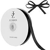 JaoZuyard Black Grosgrain Ribbon 1/2 Inch X 50 Yards Black Grosgrain Ribbon for Crafts Gift Wrapping Hair Accessories Wedding Decor Sewing and Bow Making Holiday Decoration Gift Ribbons