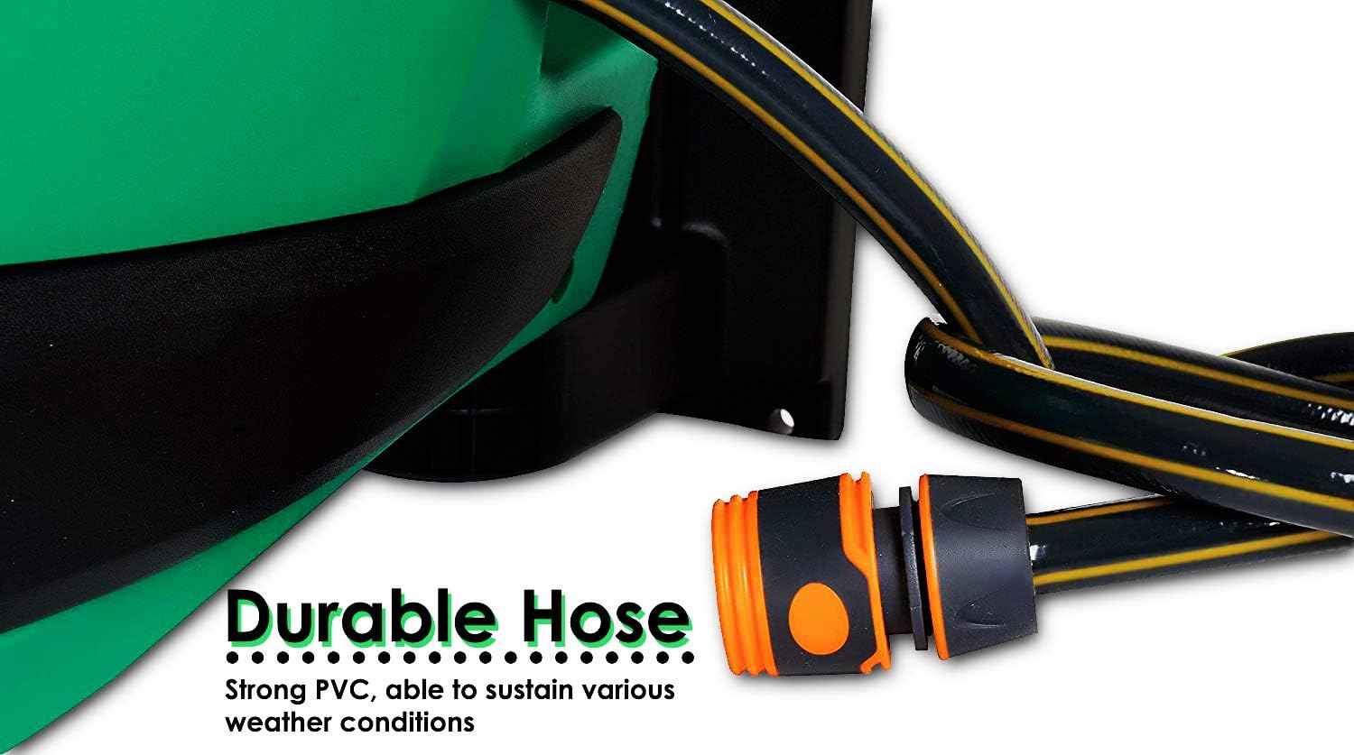 ReelWorks Water Hose Reel Retractable Elite 1/2" Inch x 50' Foot Long Premium Commercial Flex PVC Hose Heavy Duty Spring Driven Industrial with PVC Nozzle and Quick Disconnects for Garden and Lawn : Garden & Outdoor