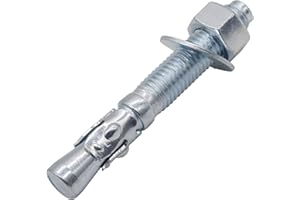 Horiznext 5/8" x 4-1/2" Wedge Anchor, for Cement and Concrete only, zinc-Plated Carbon Steel Screws and lag Bolts （ 20 pcs)