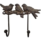 IROSANCO Vintage Cast Iron Bird Wall Hook Black Rust Color-Heavy Duty Metal Design Wall Hook for Hanging Coats Keys Towels in Entryway Bathroom, Farmhouse Home (Rust Color)