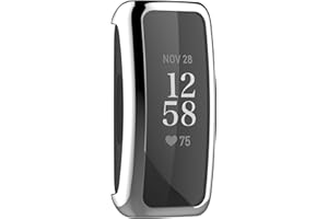 BabyValley Case Compatible with Fitbit Inspire 2/Inspire 3 Full Coverage Screen Protector Soft TPU Plated Bumper Shell Protective Cover for Inspire 3/Inspire 2 (Silver)
