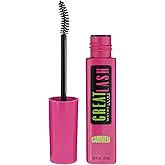 Maybelline Great Lash Curved Brush Washable Mascara, Volumizing, Lengthening and Curling Mascara, Blackest Black, 1 Count