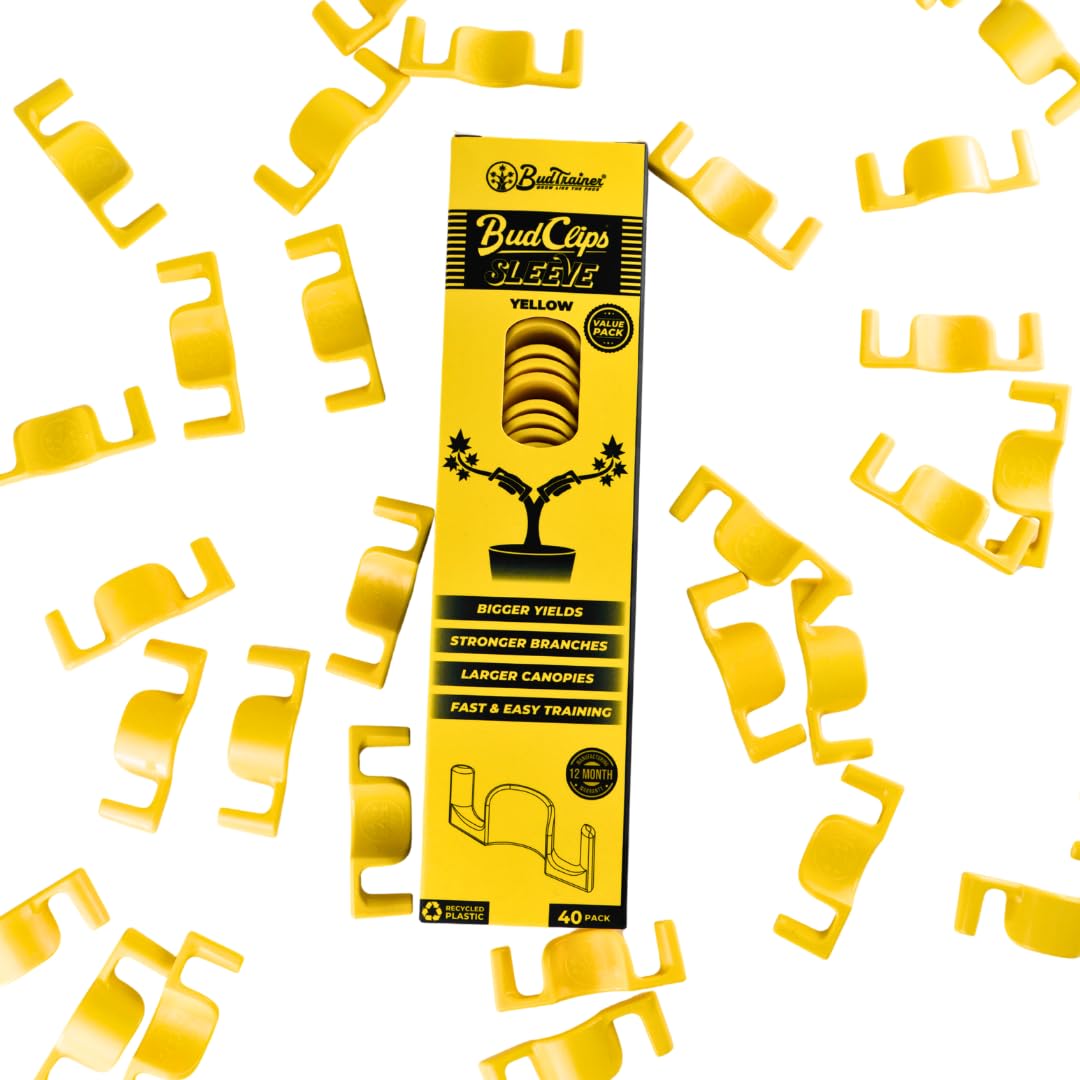 BudTrainer BudClips 20-pk|Low-Stress Training LST Clips|Universal Size|Fits Any Branch|Made from 100% Recycled Plastic|Ergonomic Design| Never Hurts Your Plants|Reusable Storage Packaging (Single)