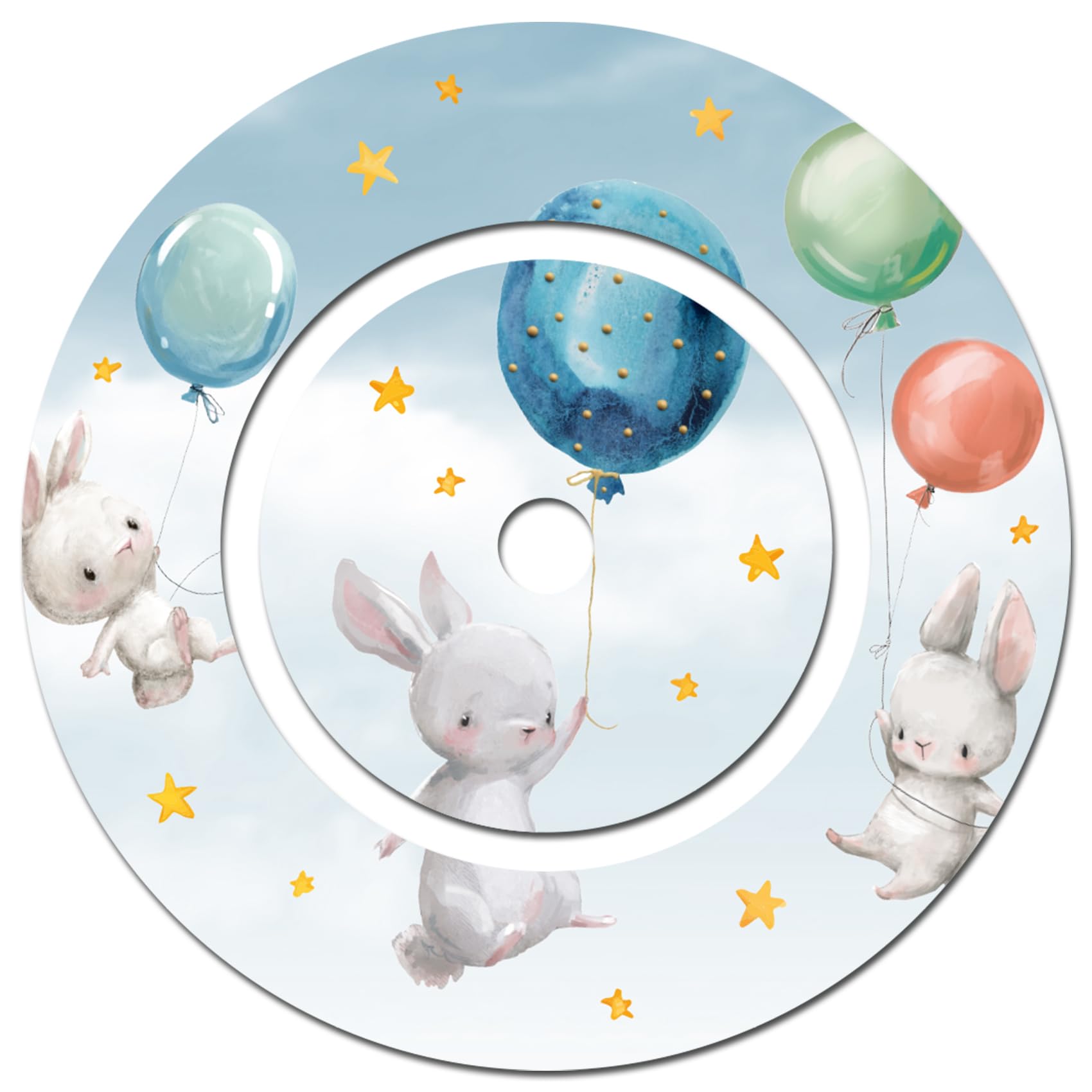 yabaduu Protective Film for Tonie Charging Station Design Sticker Cover Child-Friendly Perfect Fit Self-Adhesive Film Accessories for Children Toys Y046 (No. 42 Rabbit Balloon, Charging Station Film)