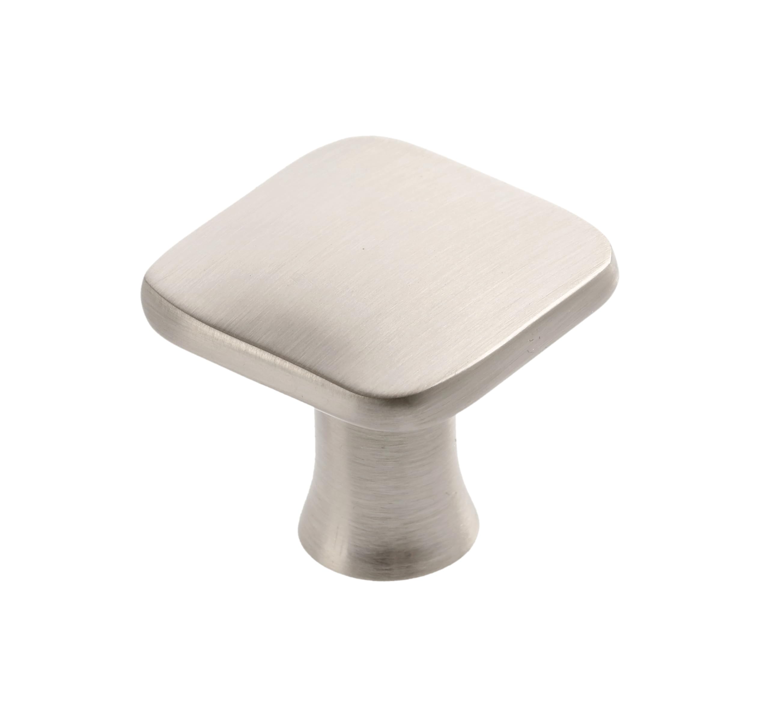 GTV - Piazza Knob Stainless Steel Look 30 x 30 mm I Furniture Knobs with Screws I Cupboard Knobs Kitchen Knobs Door Knob Drawer Knob Handle Furniture Handles I Shell: Galvanised, Painted