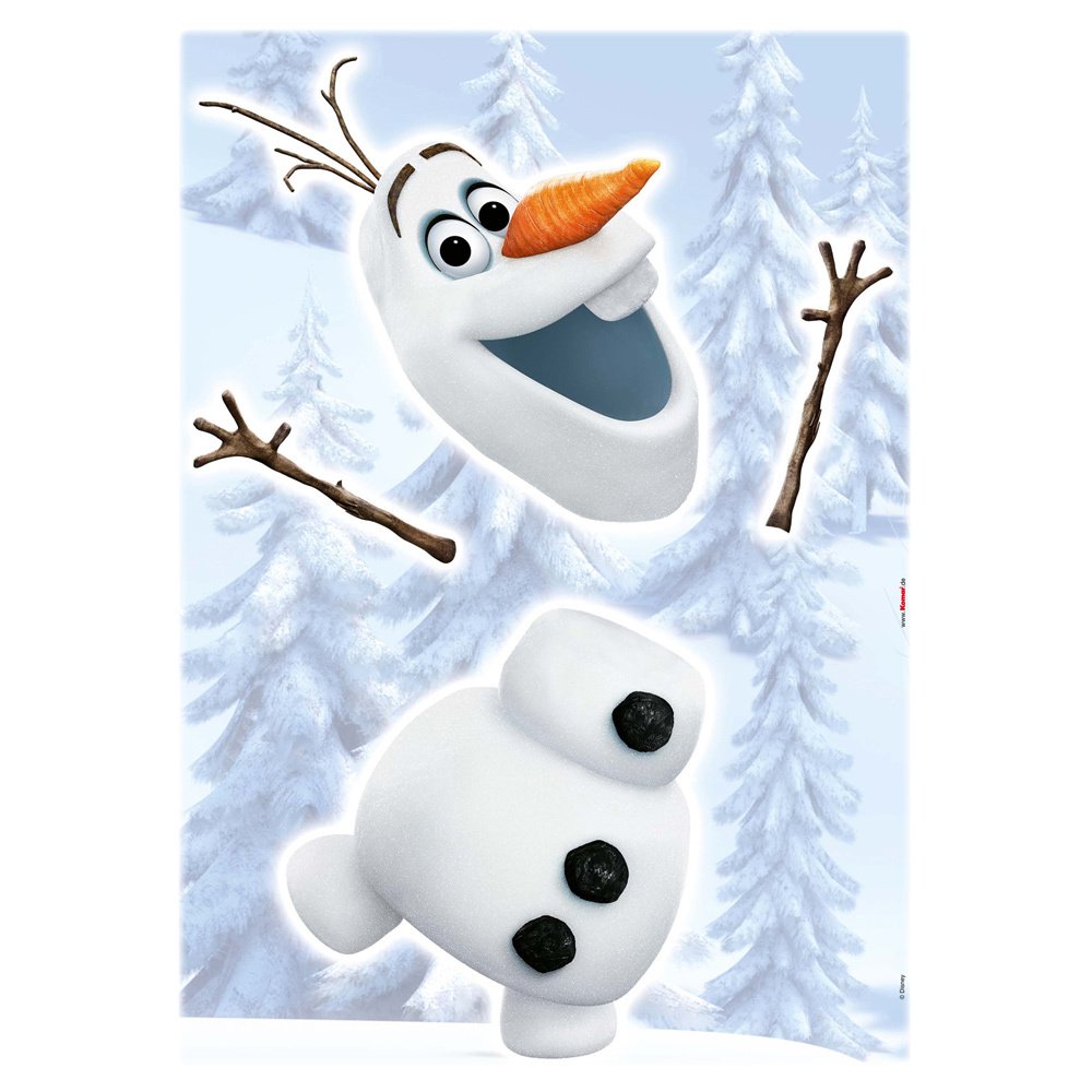 'Komar Decorative Stickers Frozen Olaf, Set of 1, White/Blue, 14045H