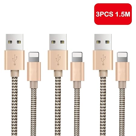 Zeuste 3*1.5M Phone Ladekabel USB Kabel für Phone X/XR/Max 8/8 Plus 7/7 Plus 6 Plus/6 /5/5S/6s Pad Mini/Air/Pro Pod 5/ Pod7(G
