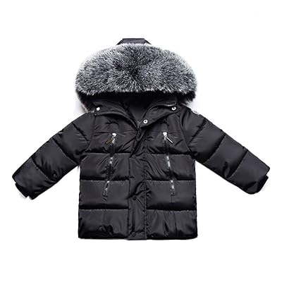 Kids Girls Boys Glossy-Shell Padded Jacket Detachable Textile Hooded