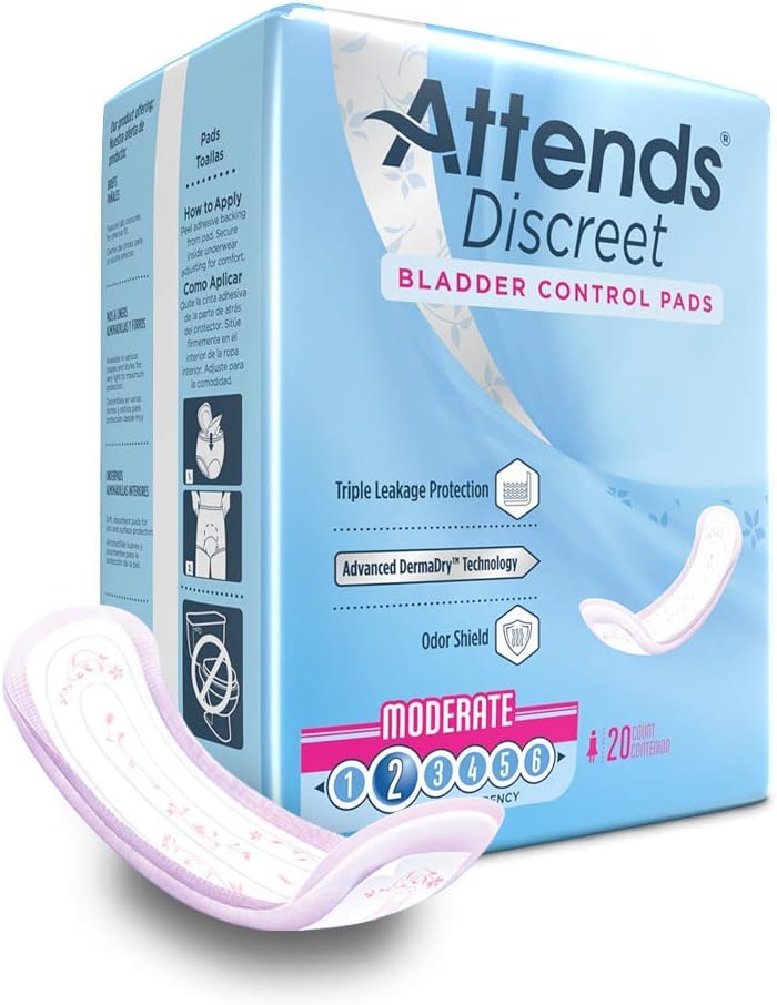 Attends Bladder Control Pads, Extra, 10.5” (Bag of 20