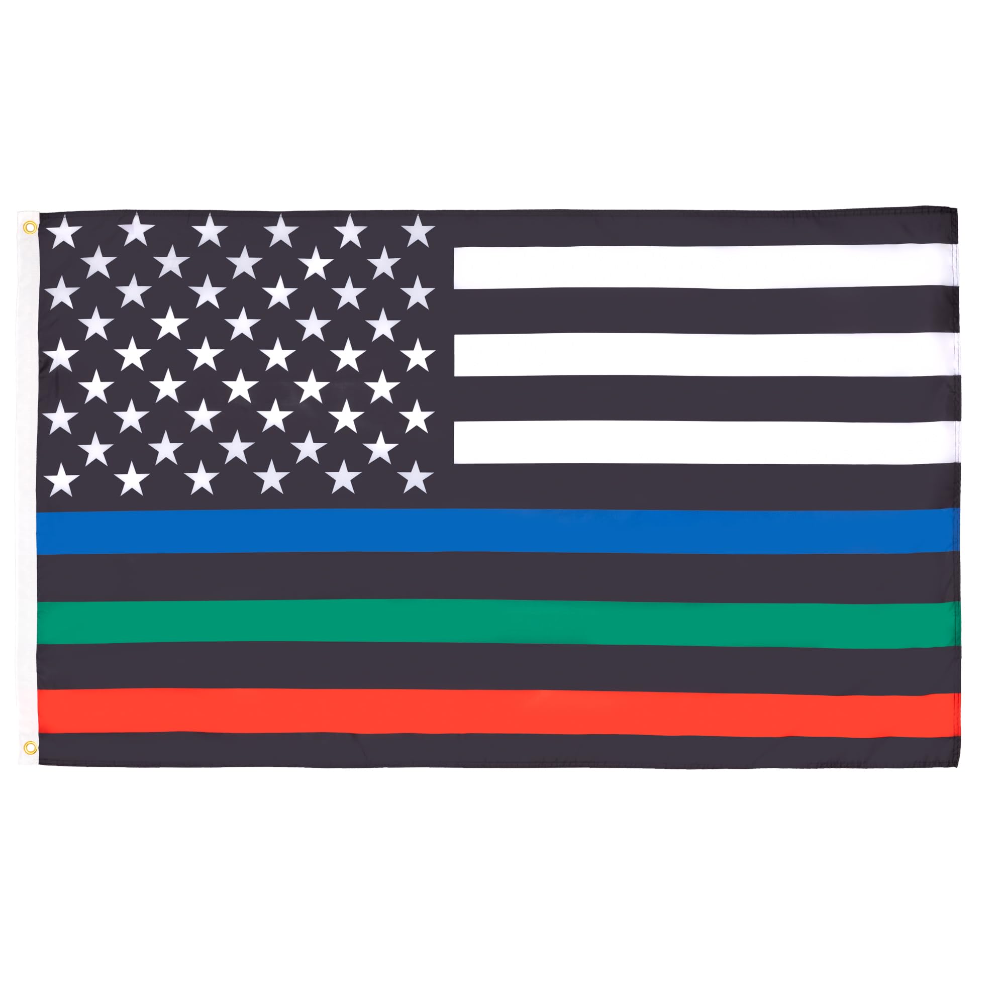 AZ FLAG - Usa Thin Blue Red Green Line Flag - 3x5 Ft - 100D Polyester United States Banner with Two Metal Grommets - Fade Resistant - Vivid Colors - 3' x 5' Feet - 150x90 Cm