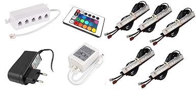 5er set Vitrinenbeleuchtung led RGB Unterbauleuchte Beleuchtung, Deckenleuchten Leuchten, Schrankleuchten, Möbelbeleuchtung, 