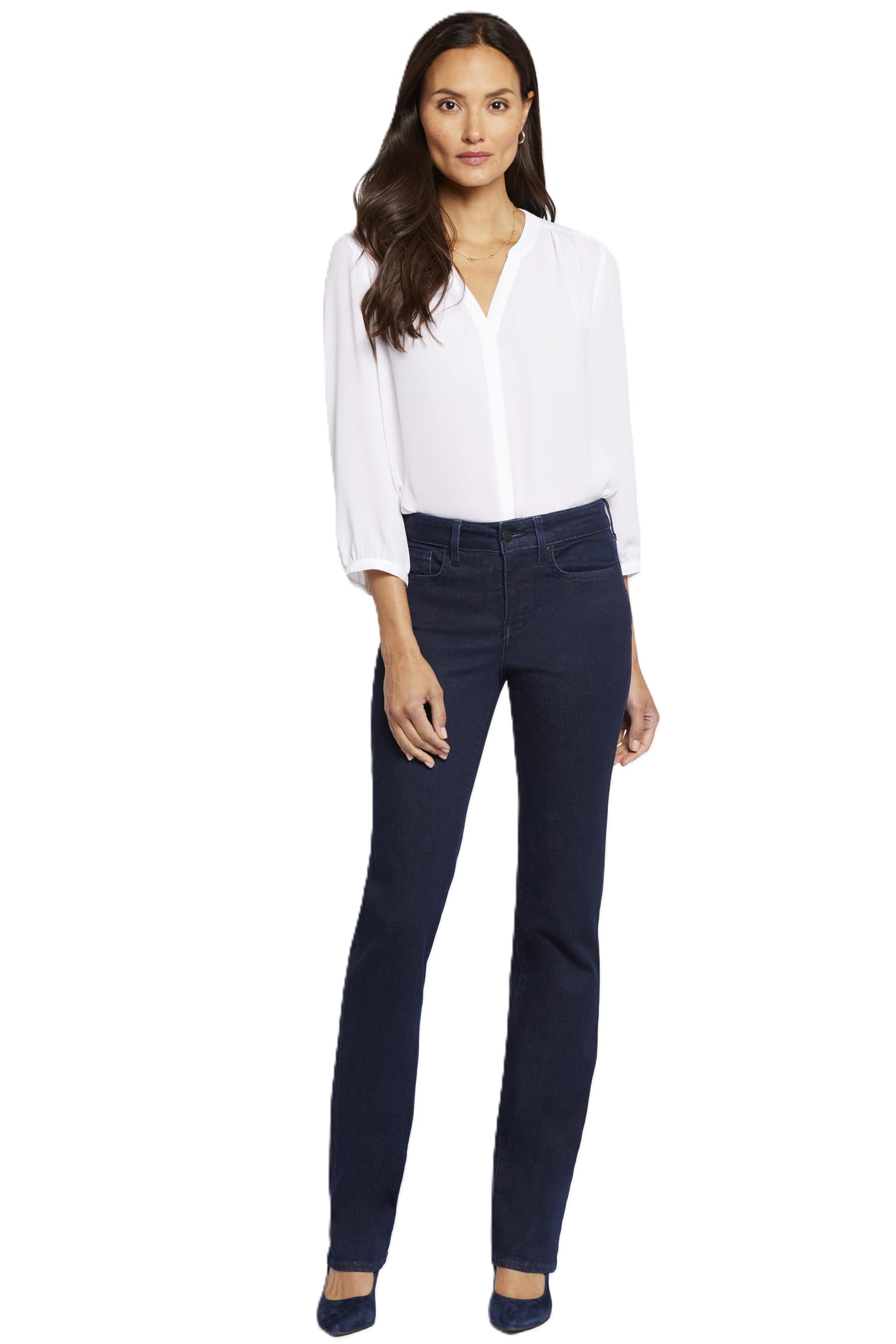 NYDJ Women’s Petite Marilyn Straight Jeans in Rinse Rinse 00P 29.5