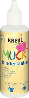 Kreul 24382 - Mucki Kinderkleber, 80 ml Flasche, wasserlöslich, lösemittelfrei, PVC-frei, geruchlos, universell einsetzbar, parabenfrei, glutenfrei, laktosefrei, vegan, auswaschbar, glasklar
