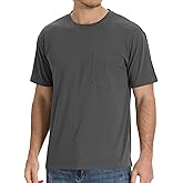 BAMBOO COOL Men's Pocket T-Shirts Heavy Weight Moisture-Wicking Tee Shirts Crewneck Short Sleeve T Shirts