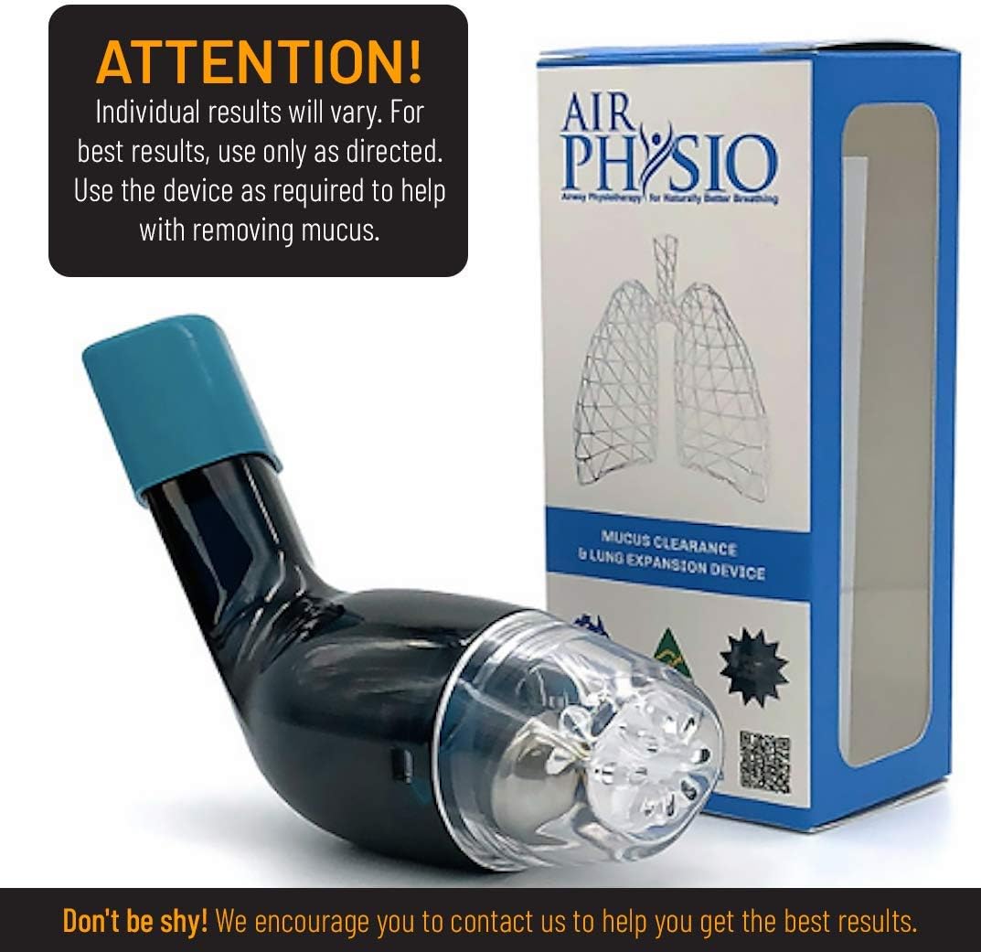 AirPhysio Natural Breathing Lung Expansion & Mucus Removal Device, Exerciser & Cleanse Therapy Aid Improves Sleep & Fitness, Treatment for COPD, Asthma, Bronchitis, Cystic Fibrosis,Pulmonary Relief: Health & Personal Care