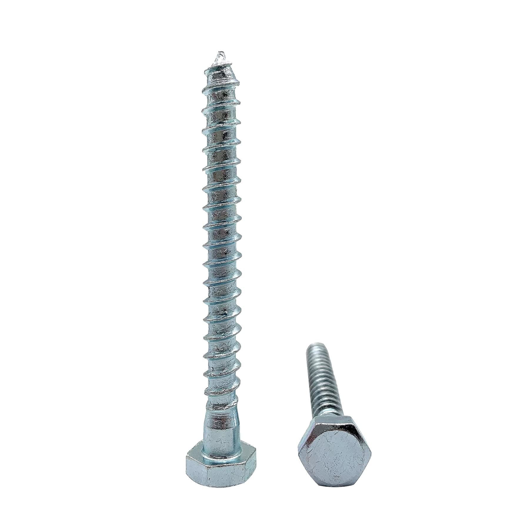 (Pack of 25 pcs) DIN 571 Zinc Plated Steel Hexagon Wood Screws M6 x 80 mm, Hex Screw, Lag Bolts, Hex Head, Coach Screws (25, M6 x 80 mm)