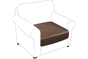 molasofa Leather Like Armchair Couch Cushion Covers Seat Slipcovers Sets Couches Furniture Protector for Sectional Armchair Pets Friendly Kids Stretch Spandex Fabric (1 Cushion Armchair, Light Brown)