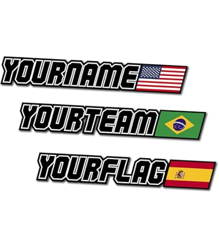 4 Piece Custom Bicycle Name Decal Set - Black & White USA Flag Bike Stickers