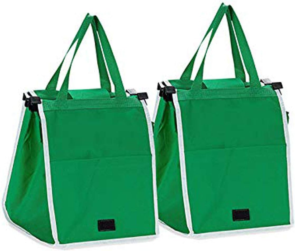 Shopping Bag 2 Packs Grab Bag Foldable Reusable Eco-friendly Bag for Supermarket Cart
