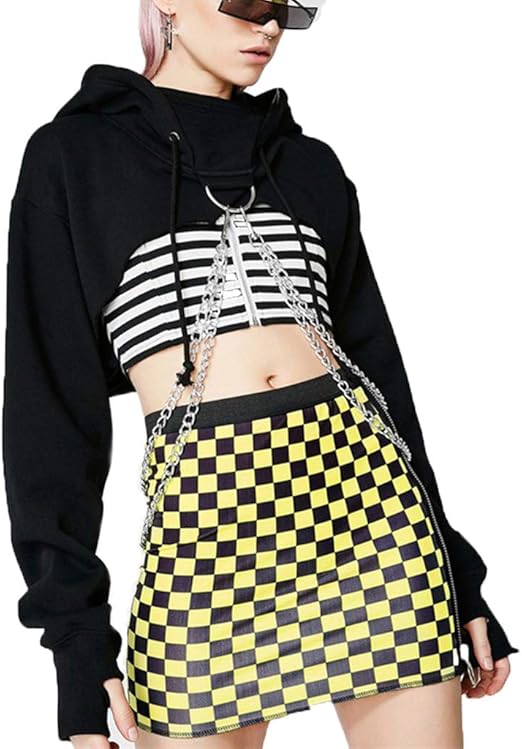 cropped chain hoodie