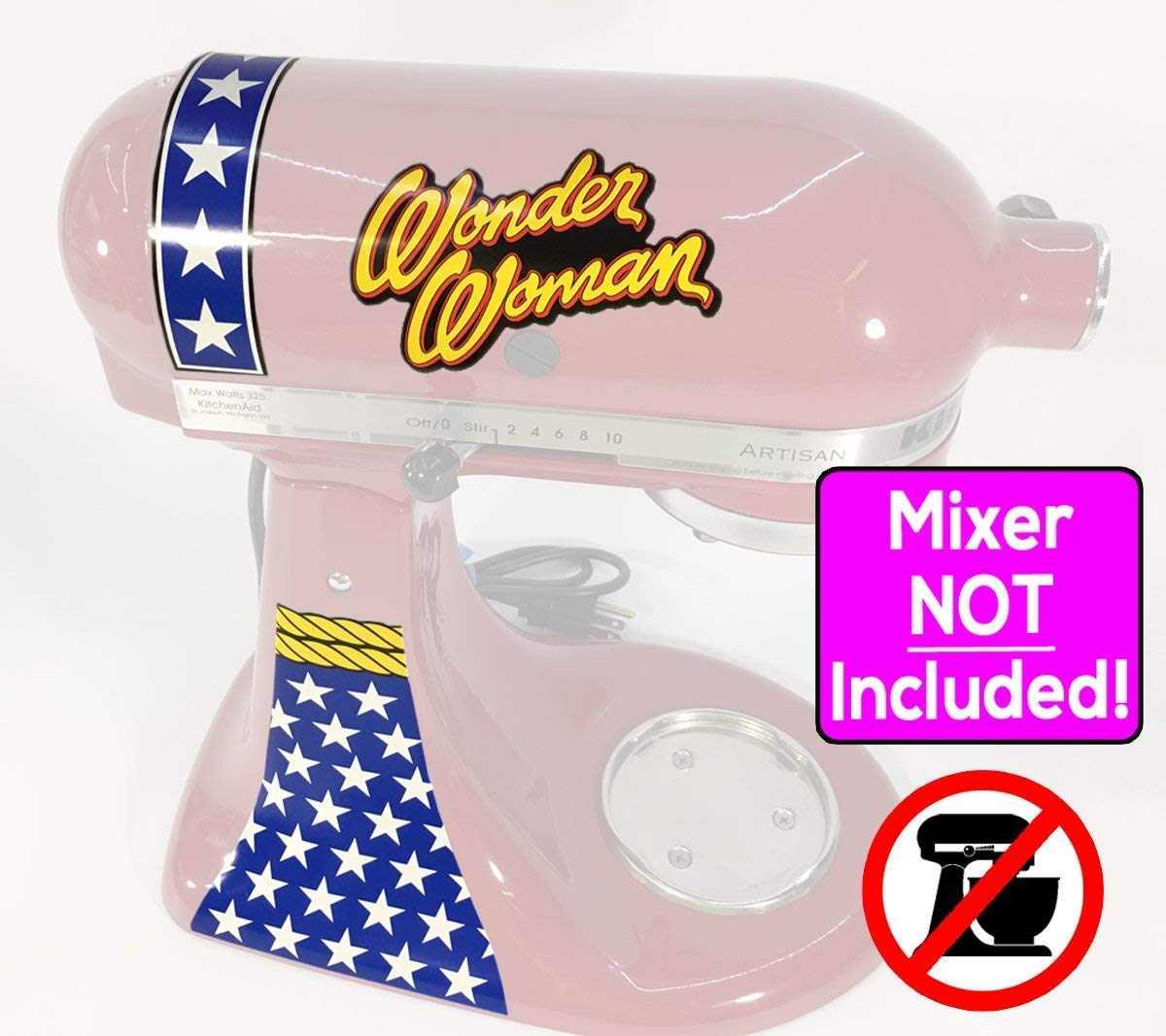 Wonder Woman Cursive Logo Vinyl Wrap Sticker Kit For KitchenAid Stand