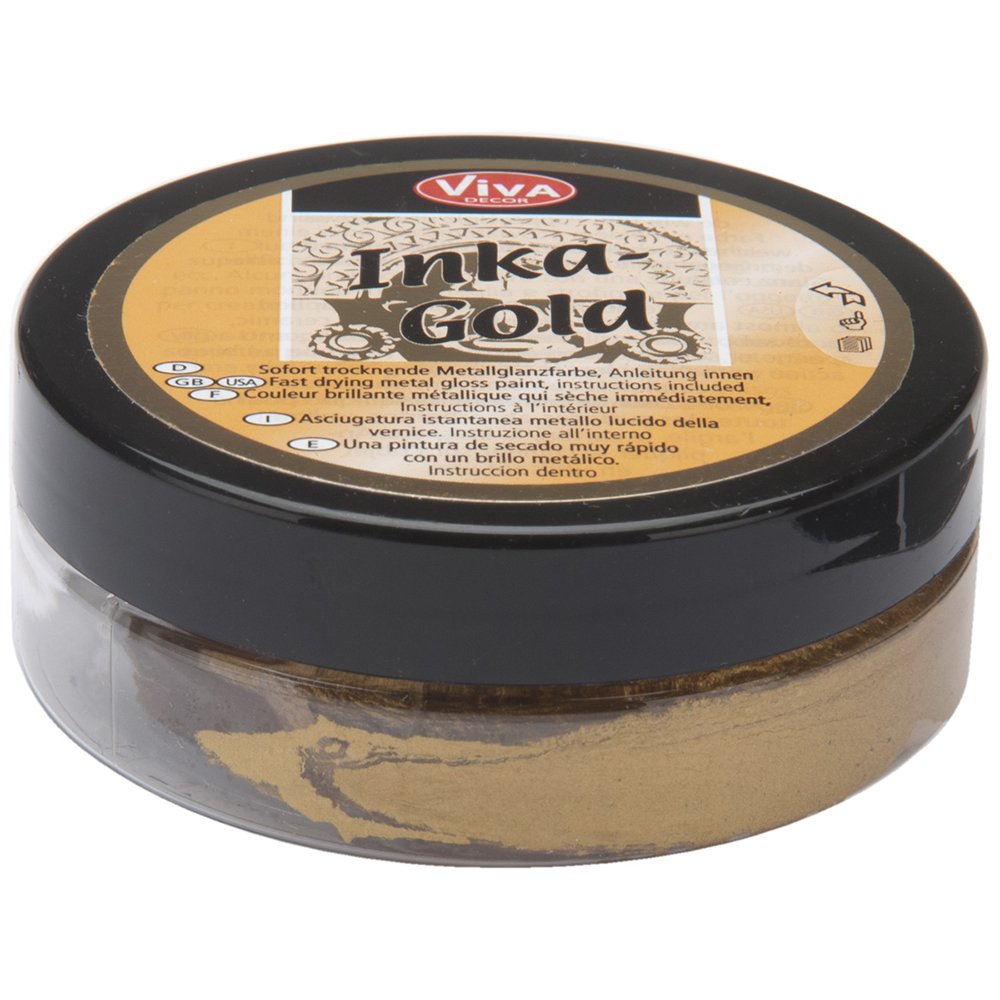 Viva Decor 50gm Inka Gold Metal Gloss Paint, Old Gold